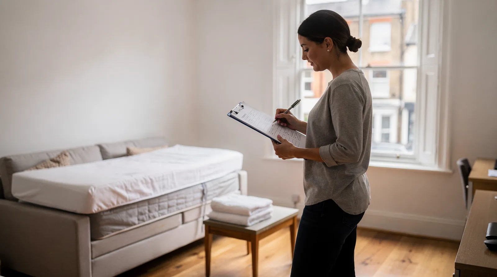 Same-day Airbnb turnover cleaning meeting London 5-star checklist standards