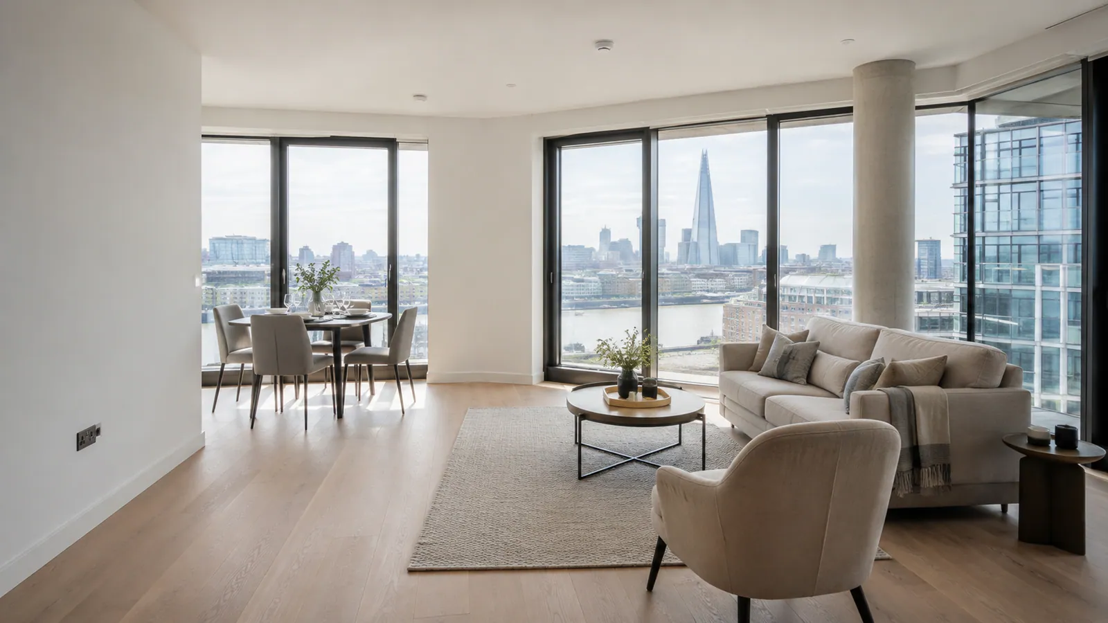 Guest-ready short-let apartment overlooking the London Bridge skyline